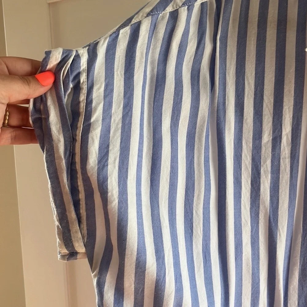 Beachlunchlounge striped button down blouse, XL - Picture 3 of 4